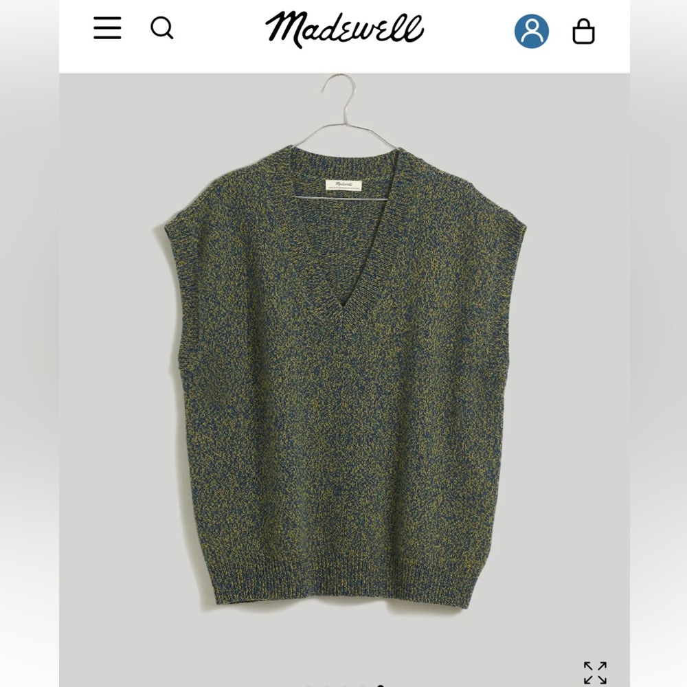 Madewell dogenal responsible cashmere v-neck sweater vest. Size S. Like new.